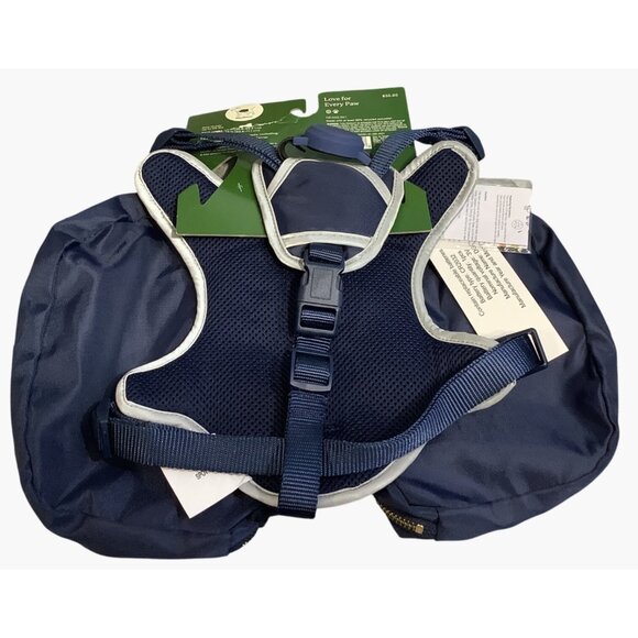 Dog Harness Backpack With Zippered Storage Pockets Medium 15-50 Lbs Navy Blue - Picture 2 of 4